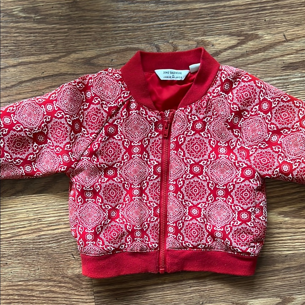 Janie and Jack Red Patterned Kids Jacket